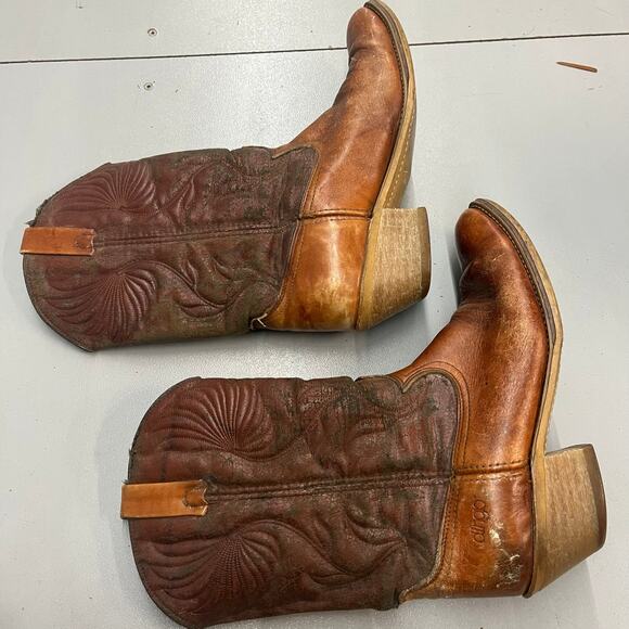 VTG Dingo Western Cowboy Boots Distressed Brown Made in USA SZ 10.5 - Picture 7 of 8